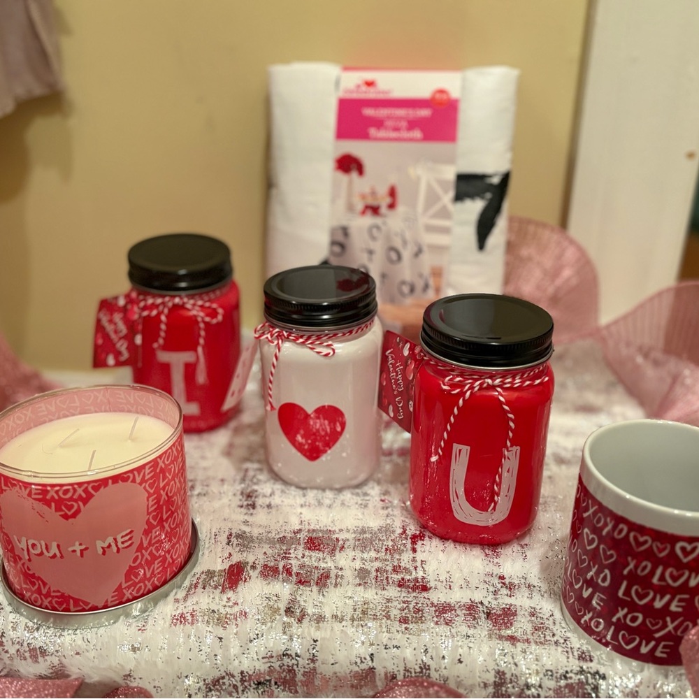 Valentine's Day Love Jar Set - Red and White